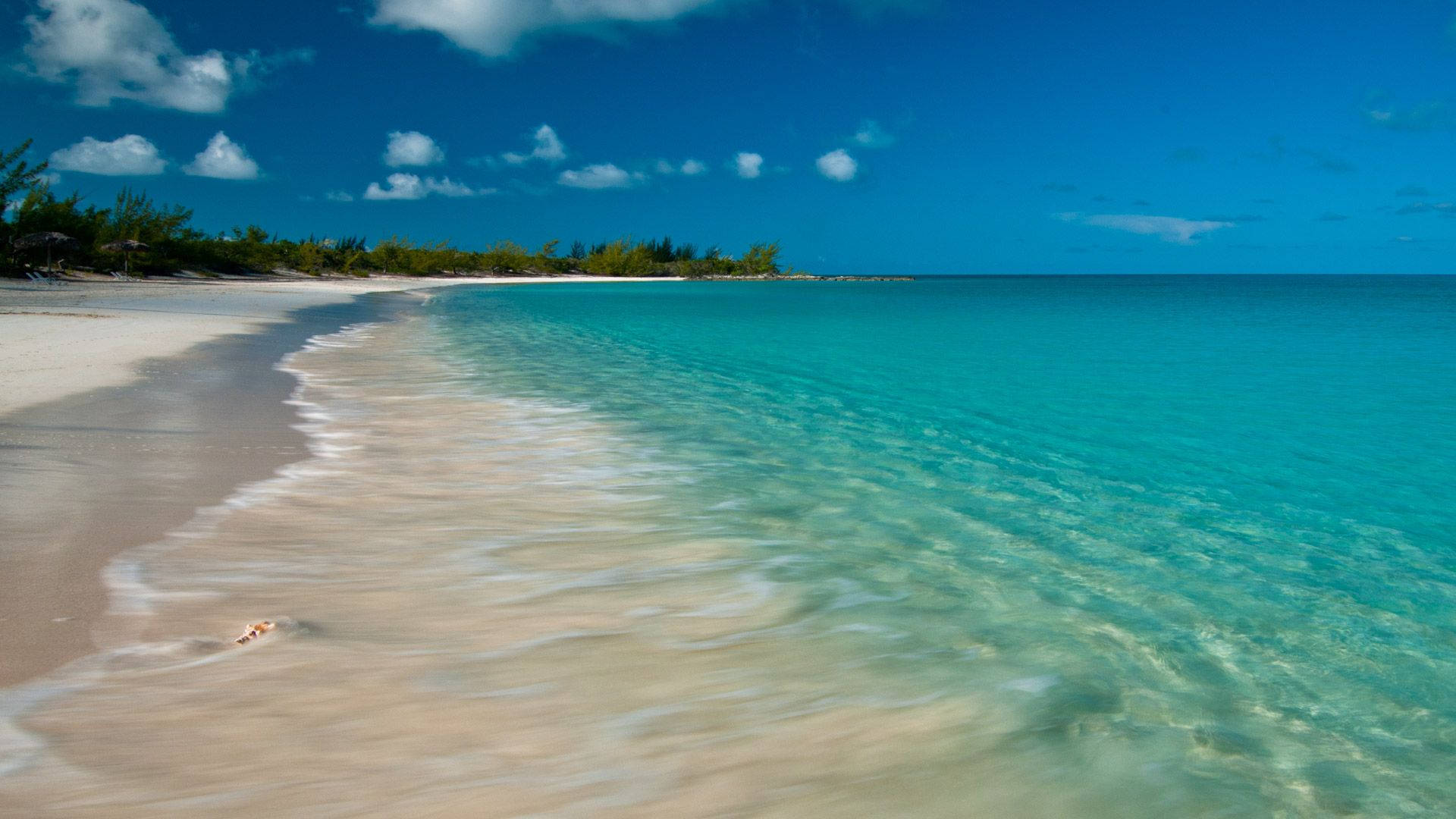 Bahamas, turquoise waters, white sandy beach, Full HD Desktop Wallpaper