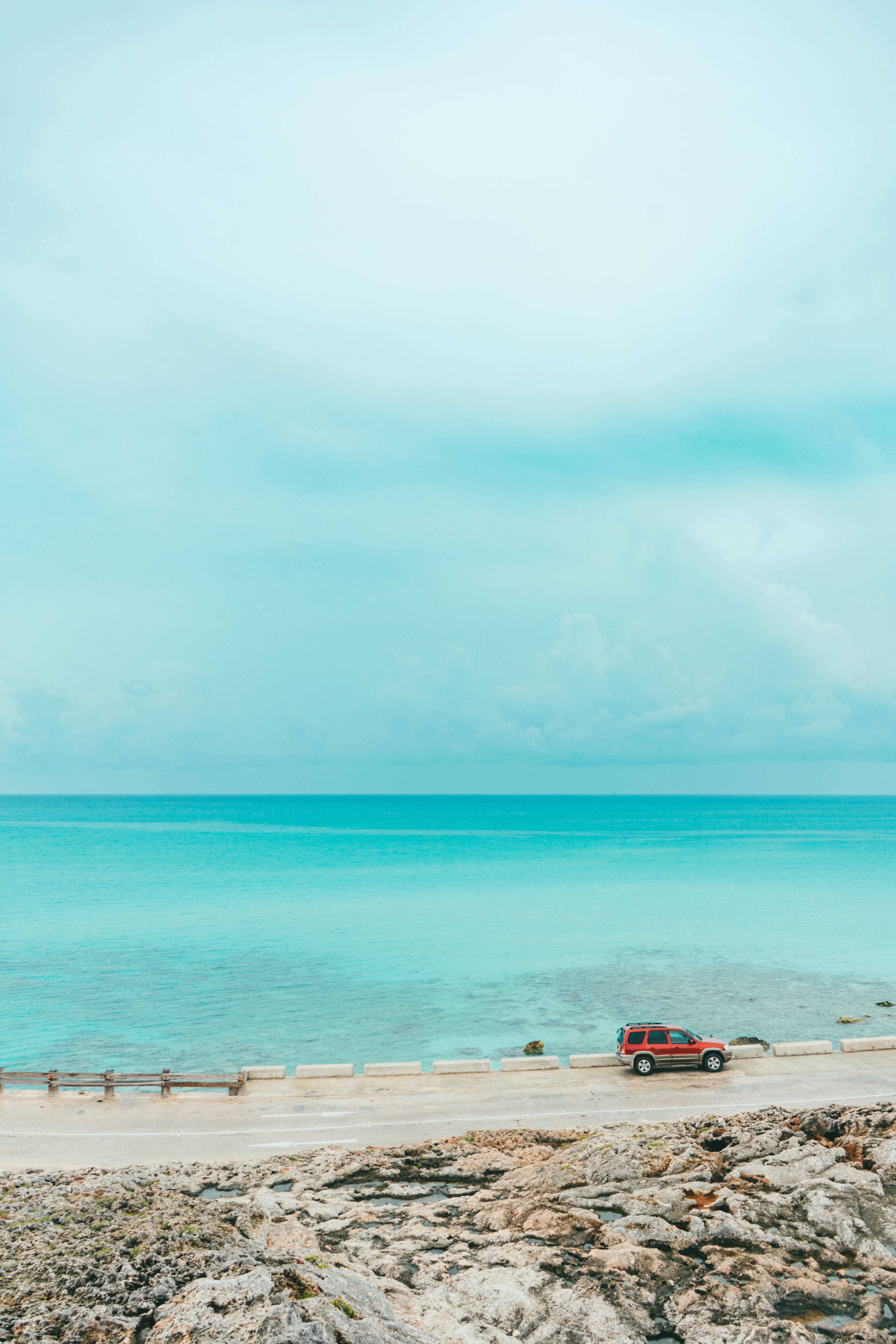 Bahamas, pastel blue ocean, turquoise ocean, 5K Phone Wallpaper