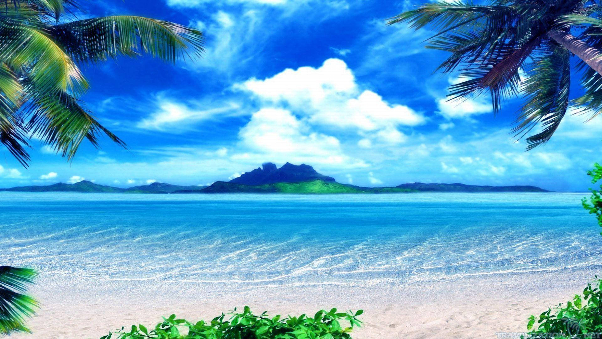 Bahamas, turquoise waters, white sand, Full HD Desktop Wallpaper