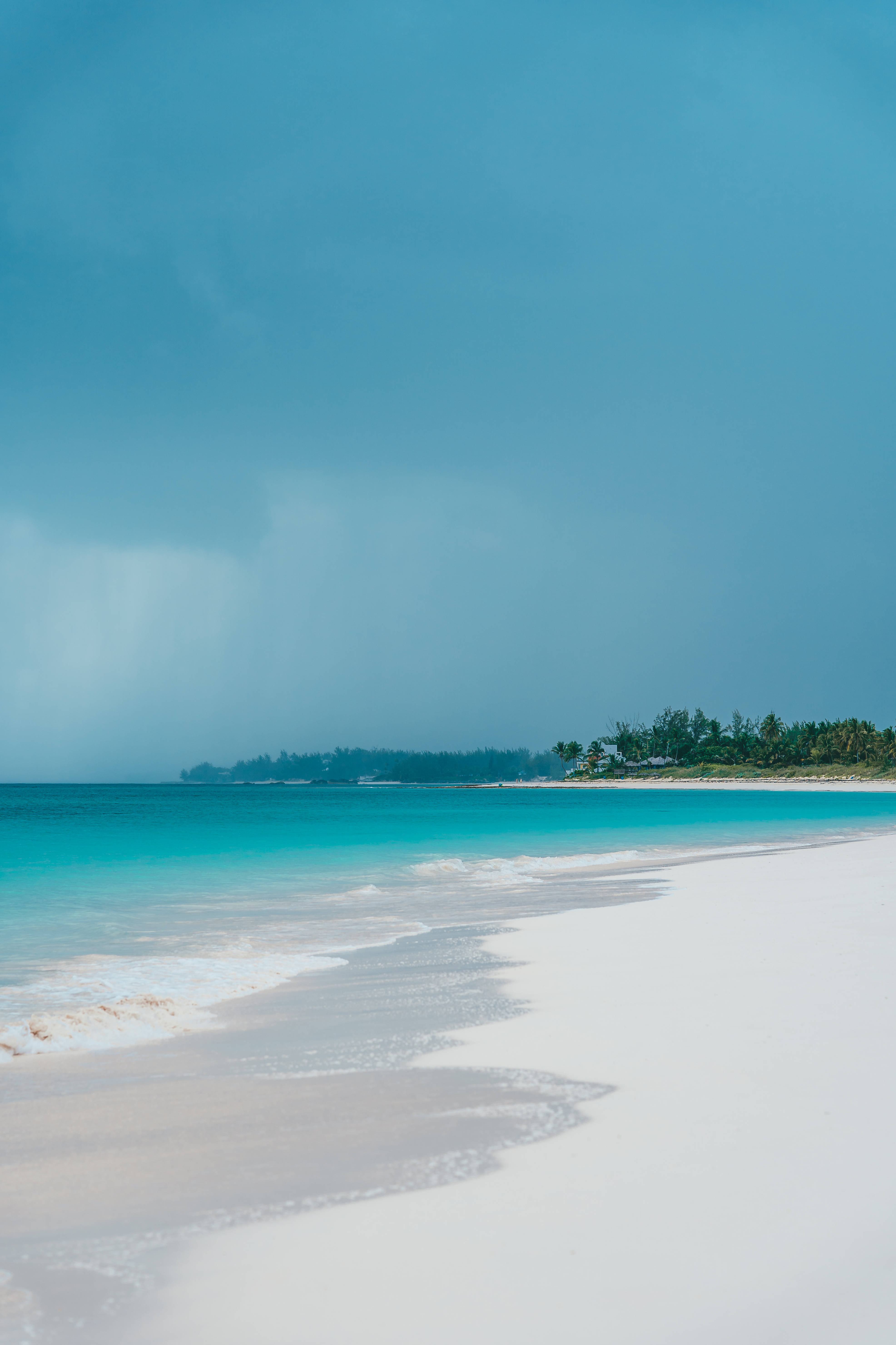 Bahamas, pastel blue, turquoise waters, 5K Phone Wallpaper