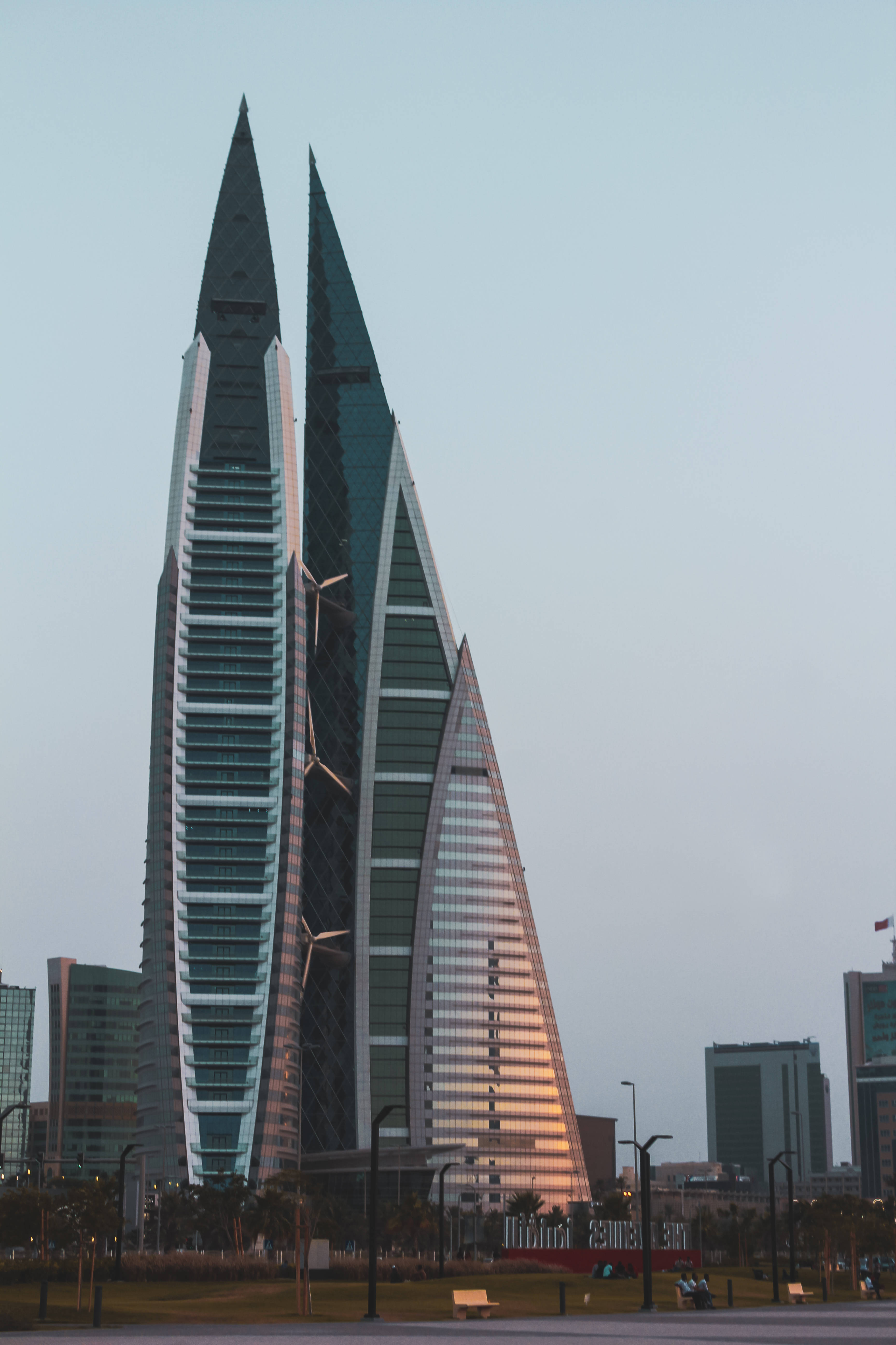Bahrain, tall structure, sail-shaped skyscrapers, 5K Phone Wallpaper