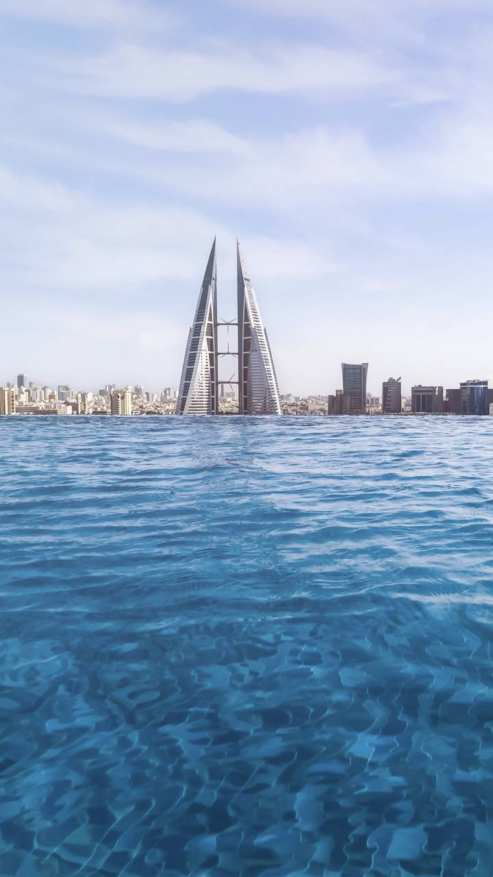 Bahrain, rooftop pool, infinity pool, HD Phone Wallpaper