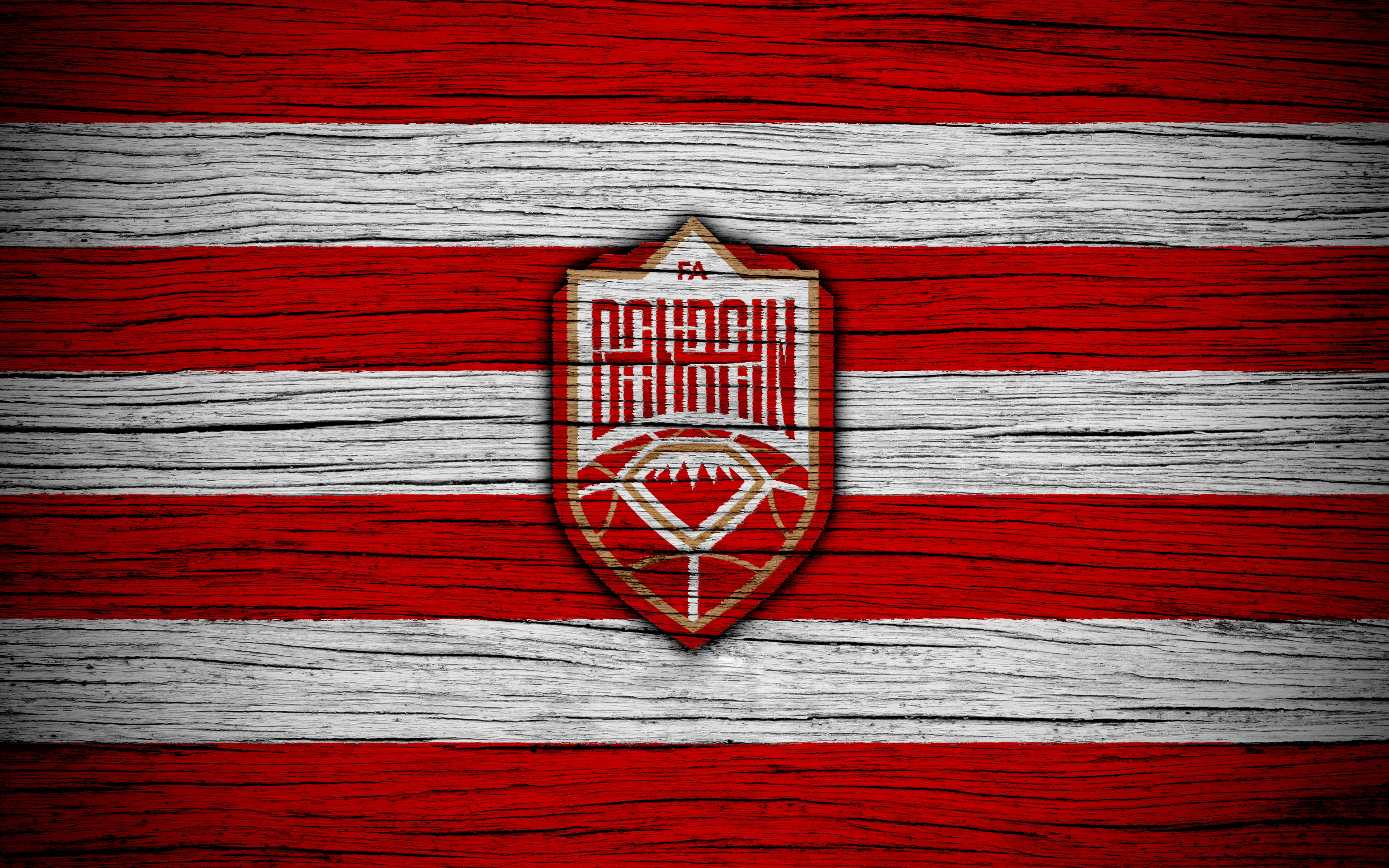 Bahrain, red and white striped, wooden background, 4K Desktop Wallpaper