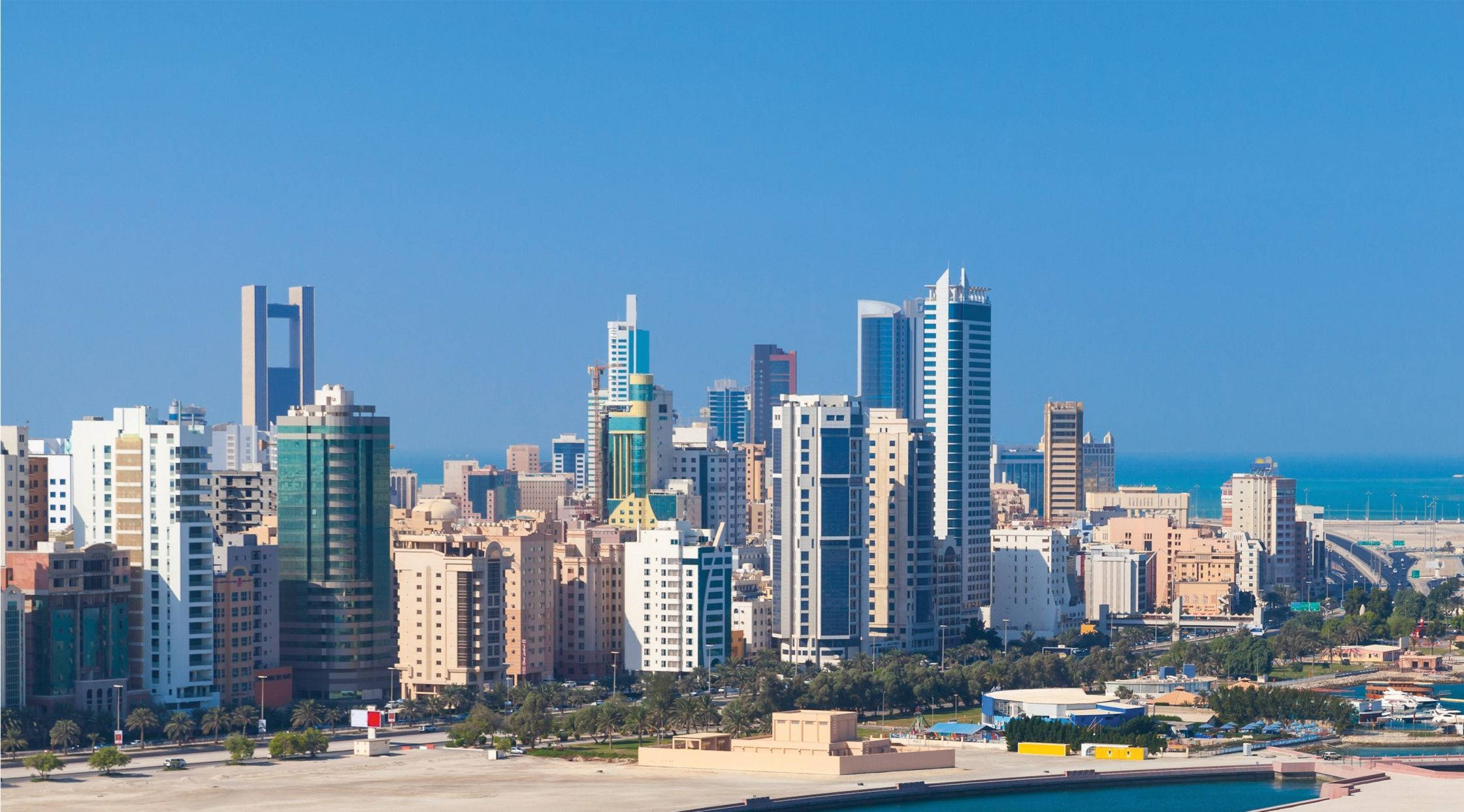 Bahrain, city skyline, modern skyscrapers, Full HD Desktop Wallpaper