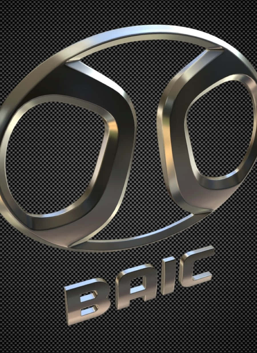 BAIC Group, metallic BAIC logo, chrome finish, SD Phone Wallpaper