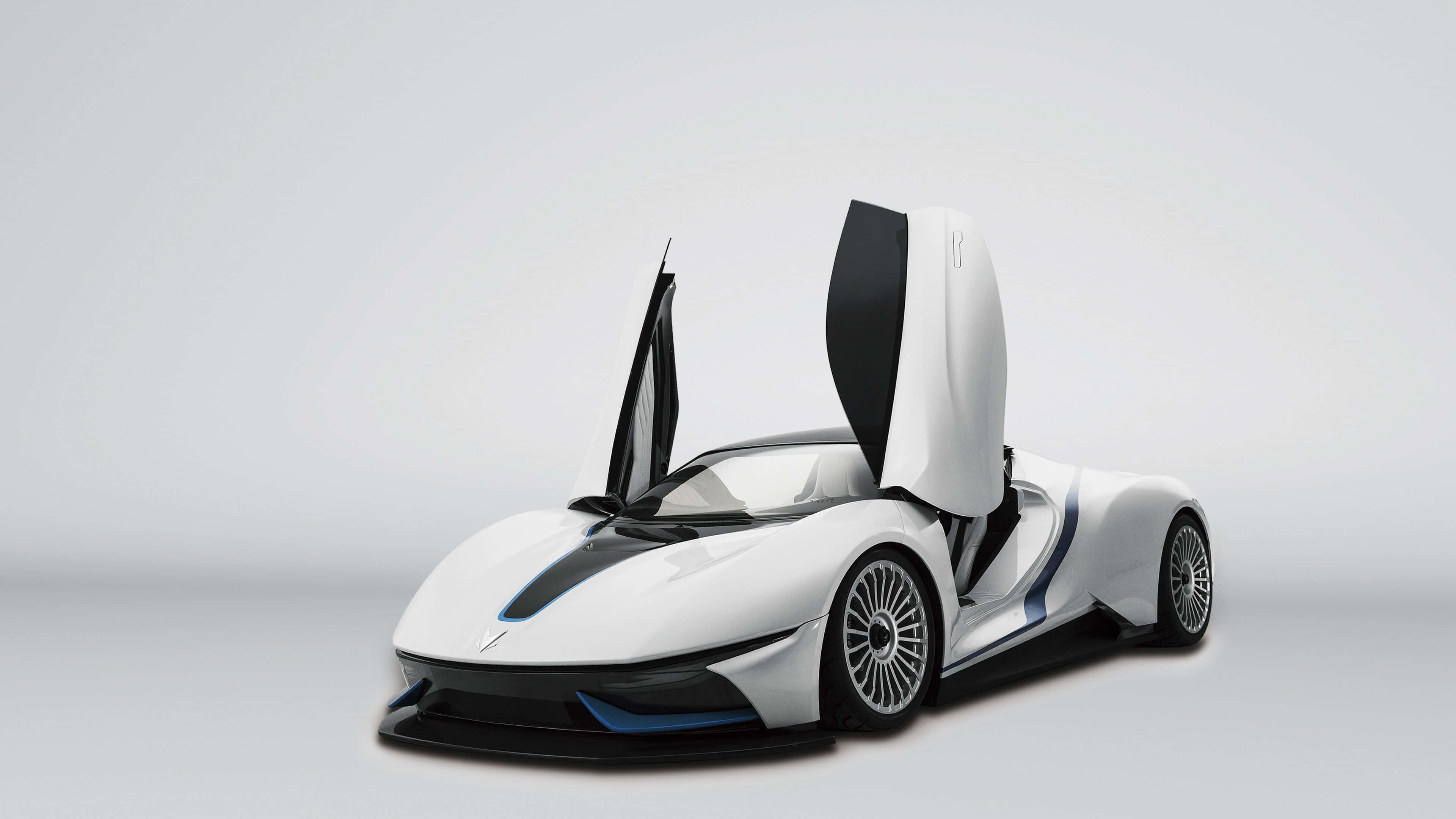 BAIC Group, 3840 x 2160, sleek white futuristic sports car, 4K Desktop Wallpaper