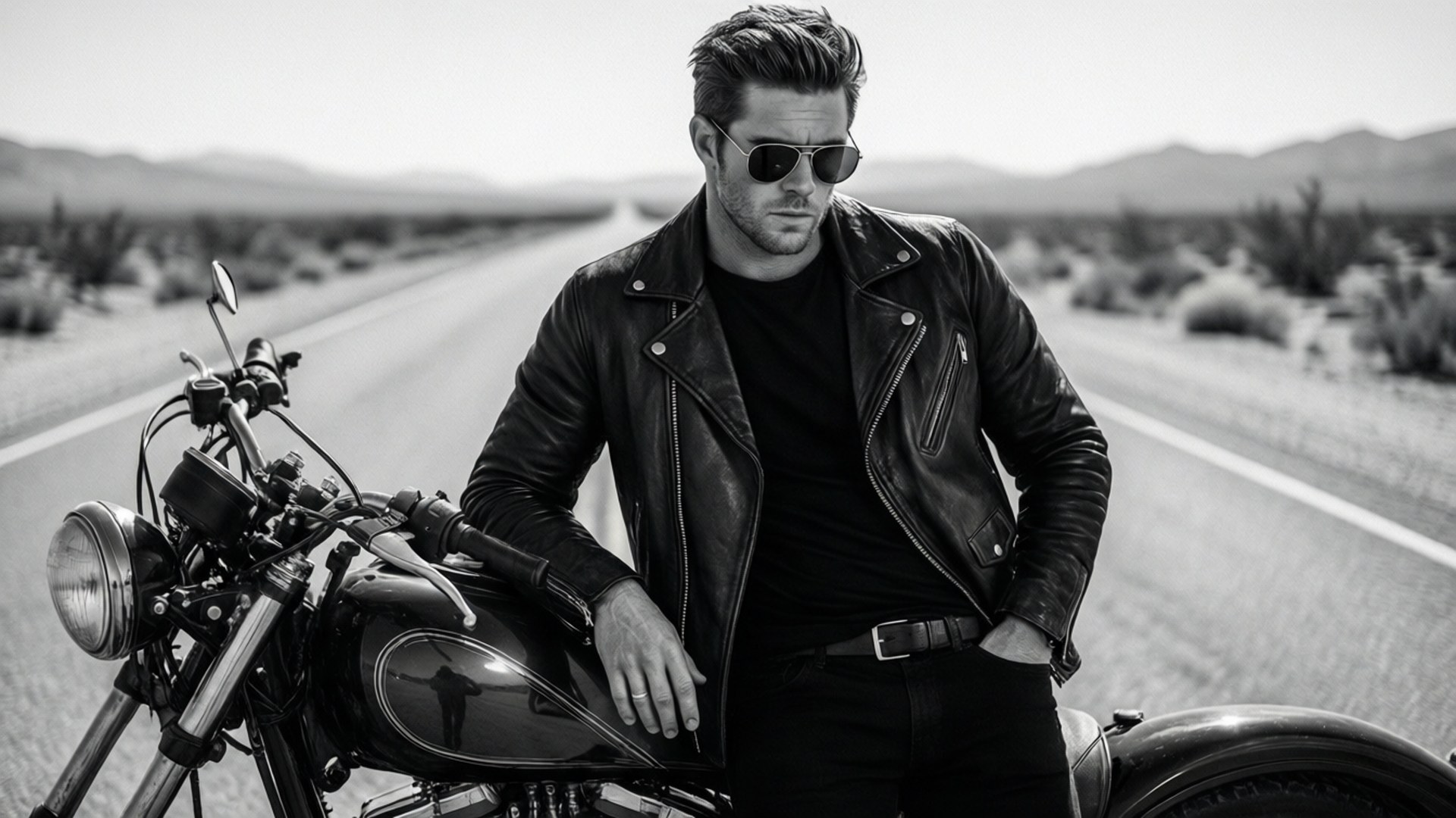 Bailey Zimmerman, motorcycle, desert setting, Full HD Desktop Wallpaper