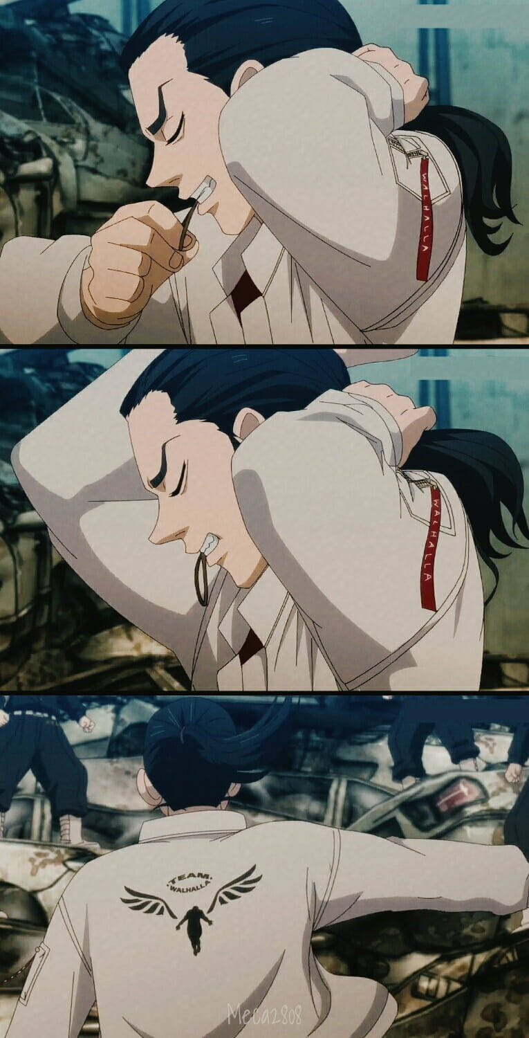 Baji Tokyo Revengers, white jacket, wrecked car, HD Phone Wallpaper