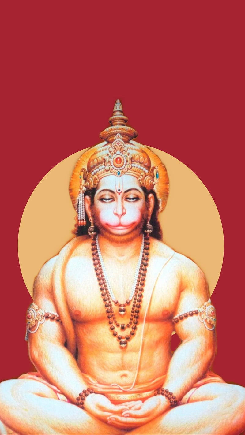 Bajrangbali, monkey features, deep red background, HD Phone Wallpaper