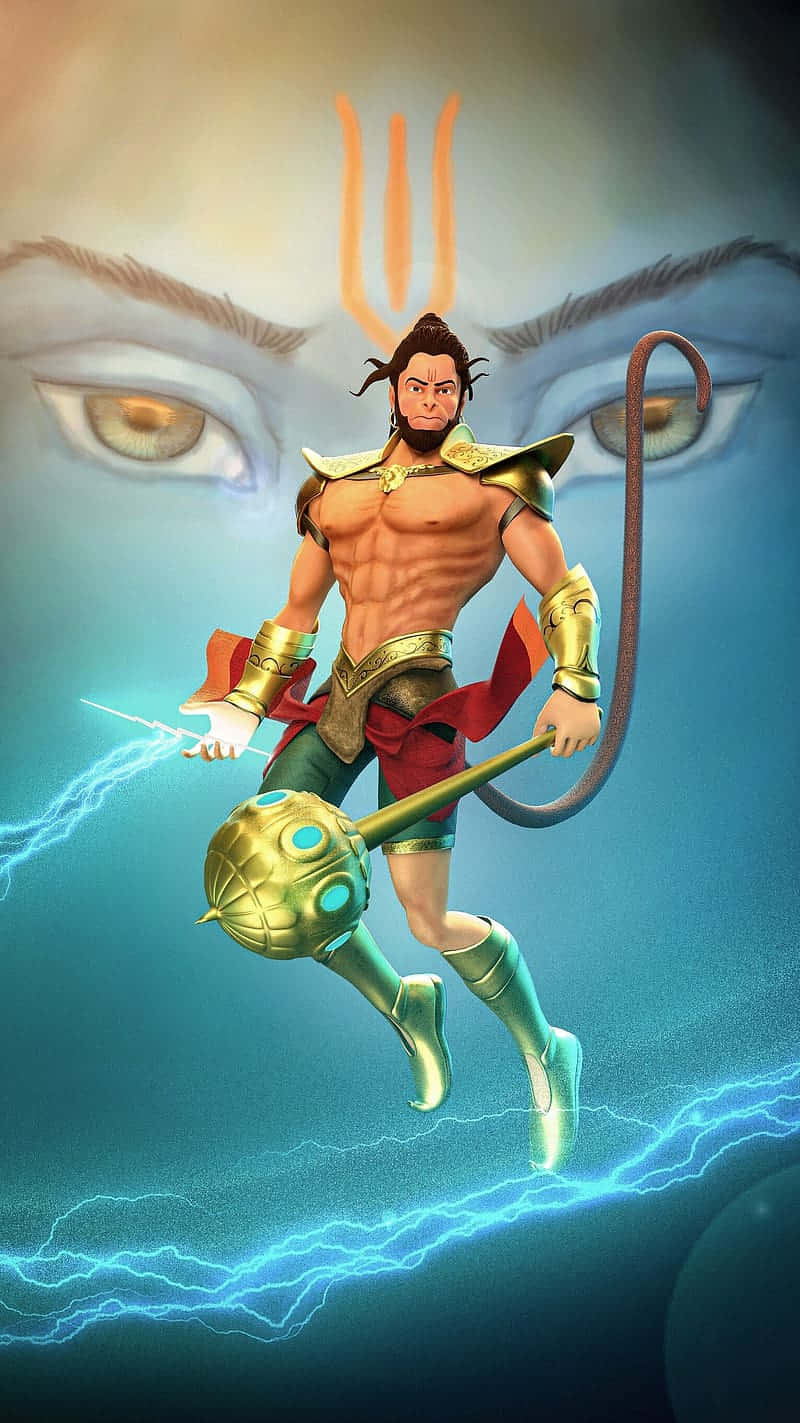 Bajrangbali, golden armor, monkey tail, HD Phone Wallpaper