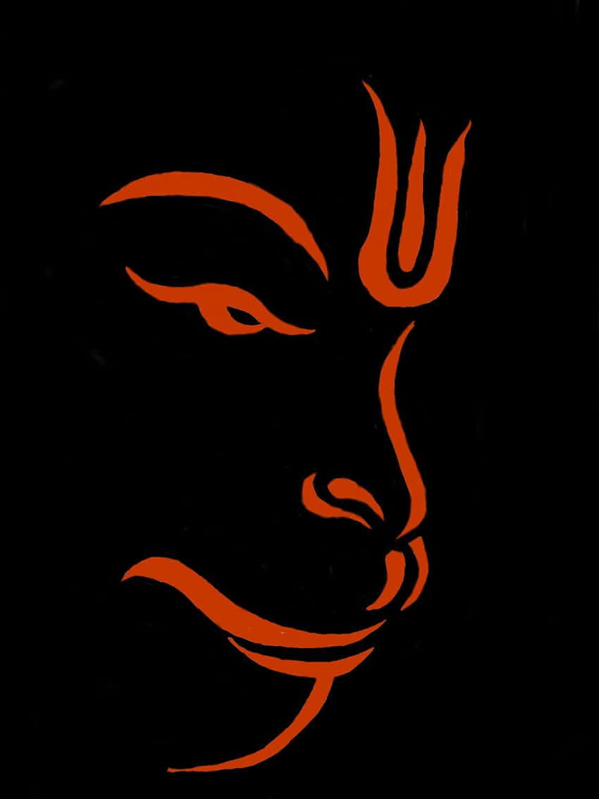 Bajrangbali, orange, line art, SD Phone Wallpaper