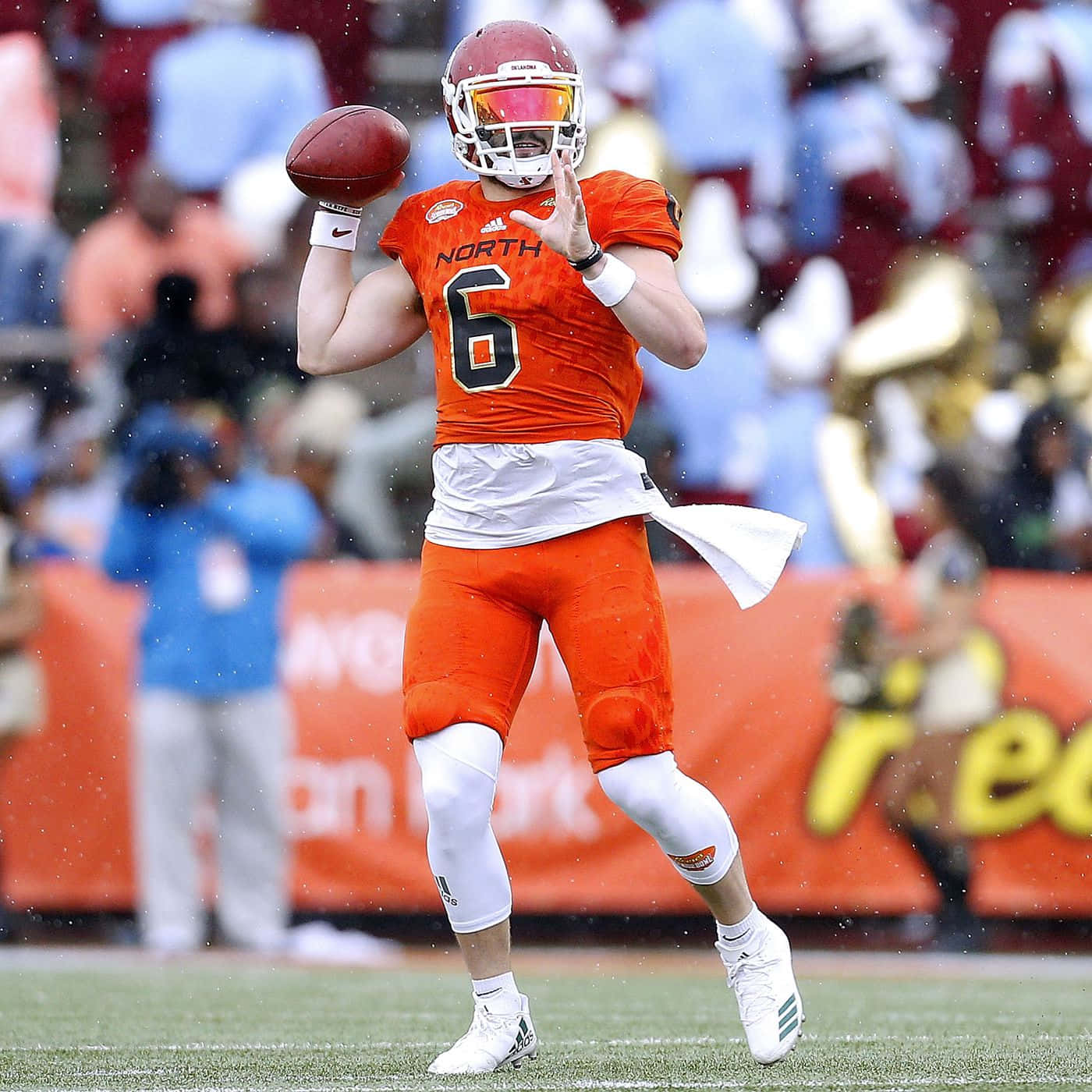 Baker Mayfield, orange uniform, number 6, HD Desktop Wallpaper