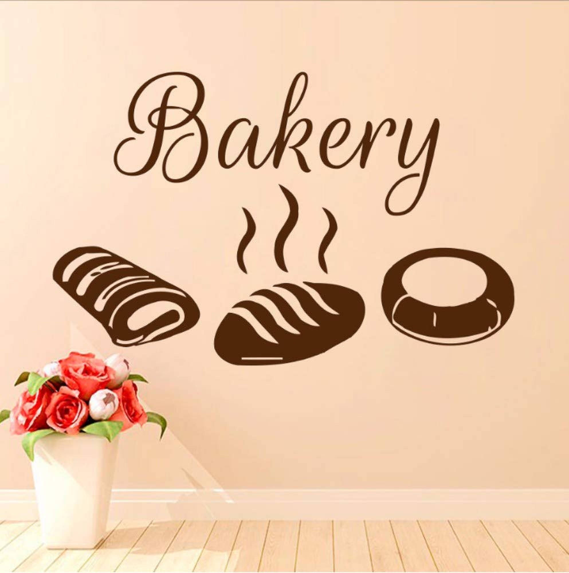 Bakery, wall sticker, bread silhouettes, Full HD Phone Wallpaper