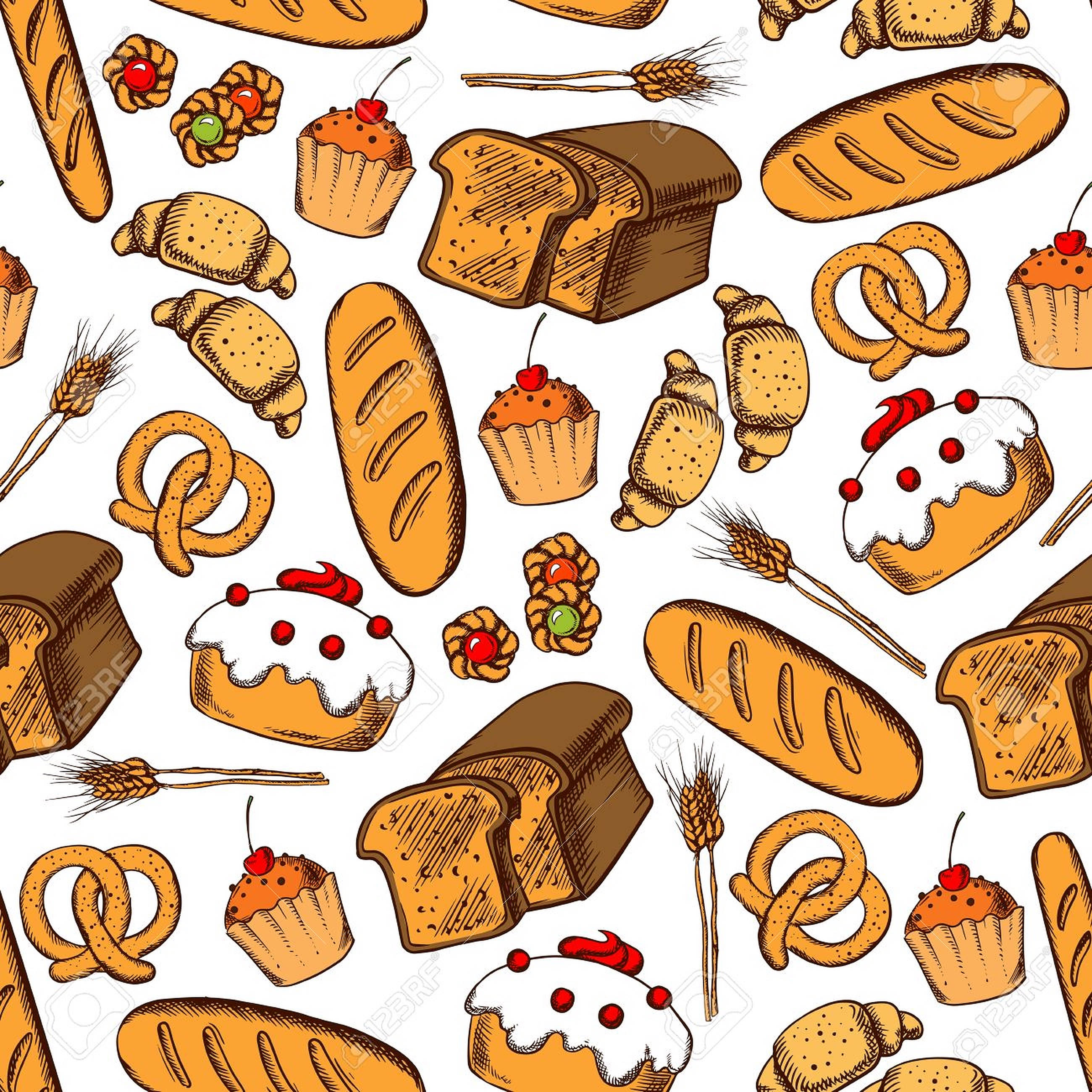 bakery, baguettes, croissants, 2K Desktop Wallpaper