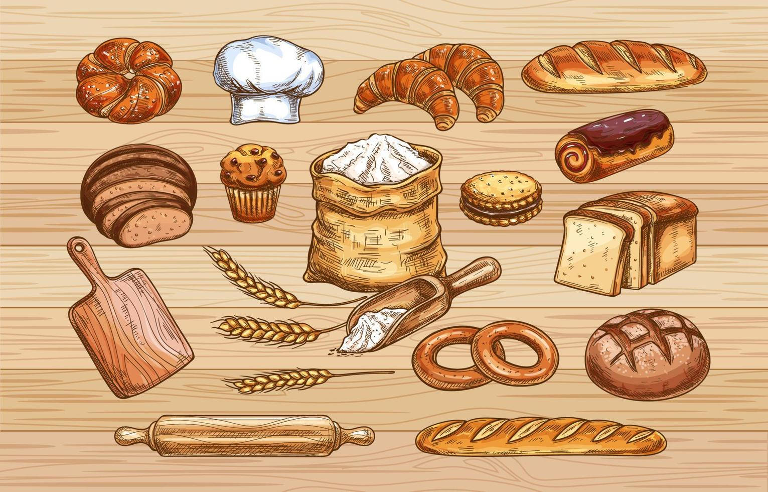 Pertinent Flour Checklist, croissants, bread rolls, HD Desktop Wallpaper