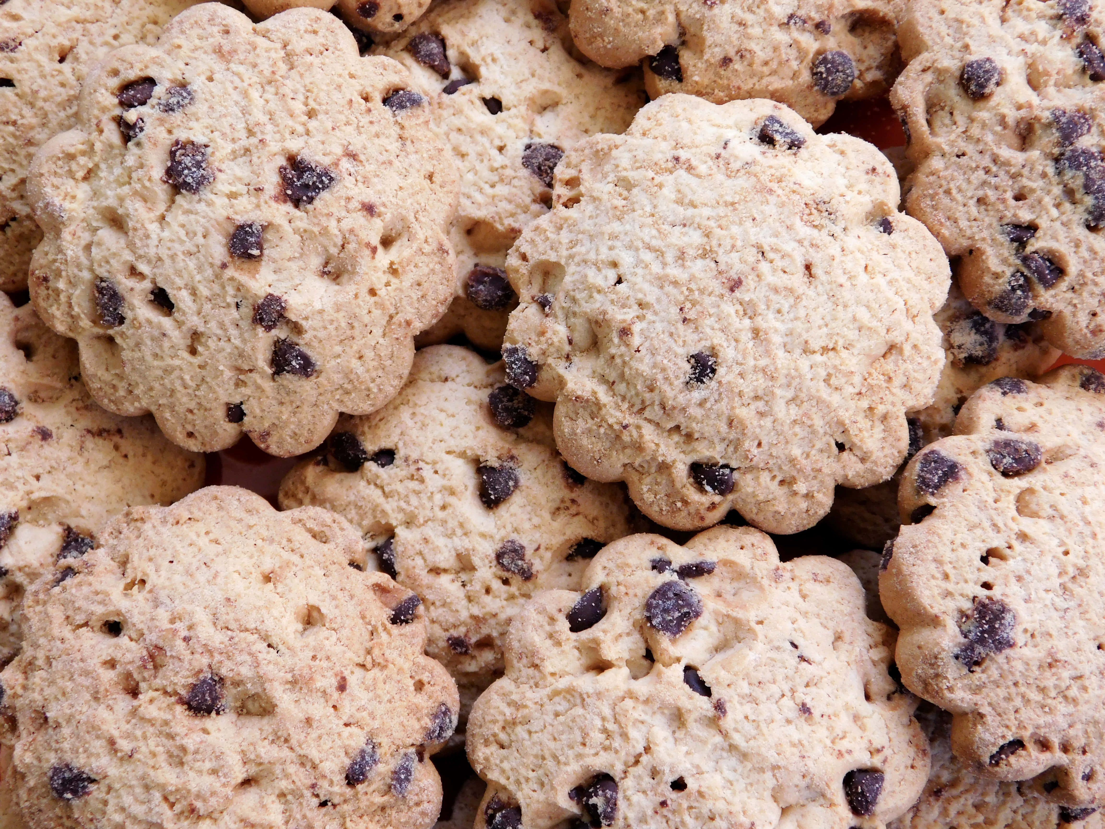 cookies, golden brown, chocolate chip, 4K Desktop Wallpaper