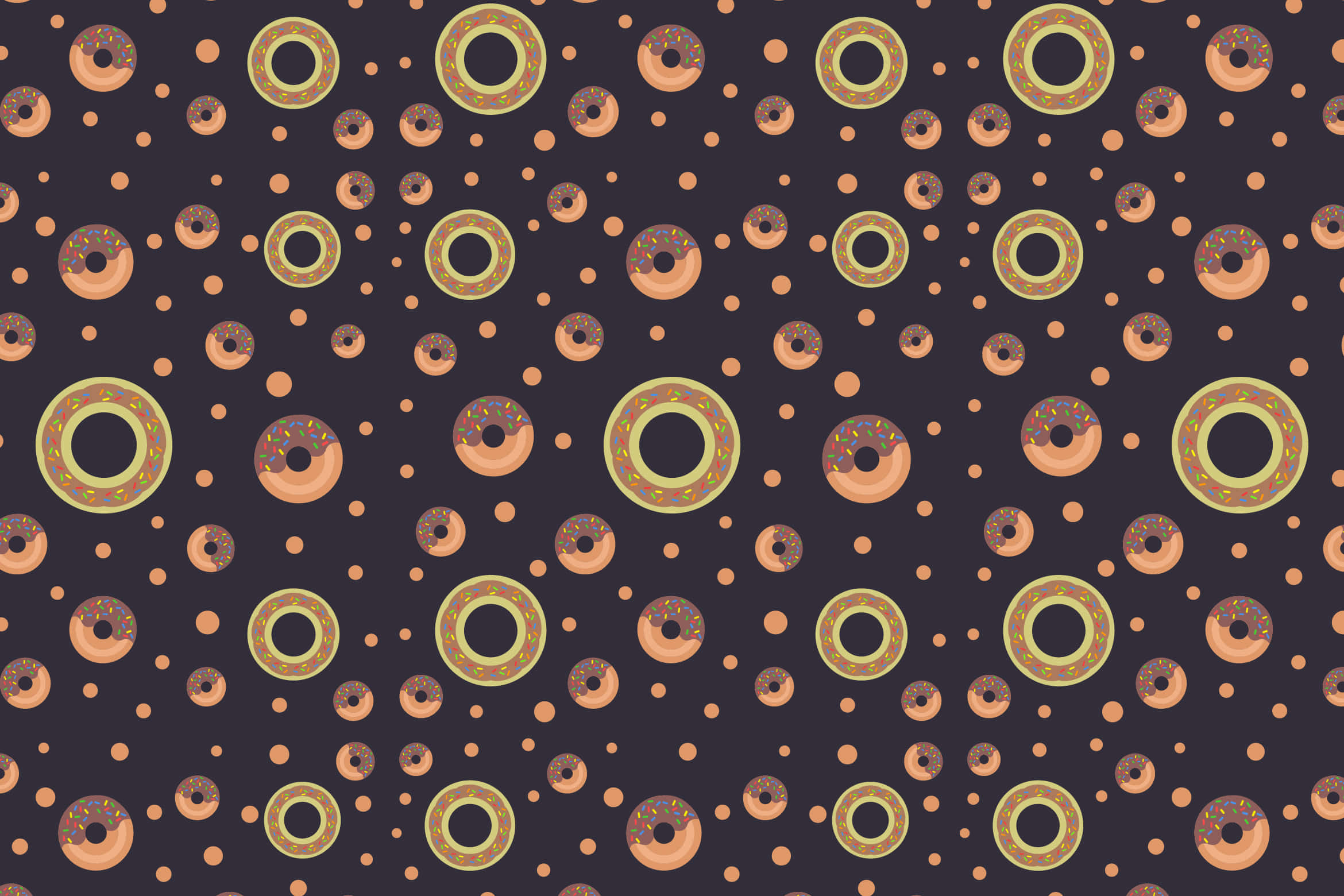 donut pattern, cartoon donuts, colorful sprinkles, Full HD Desktop Wallpaper