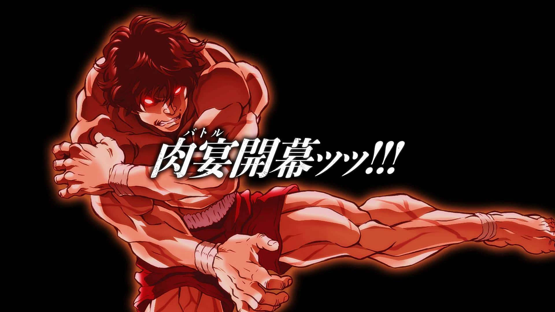 Baki Hanma, glowing red eyes, fiery aura, Full HD Desktop Wallpaper