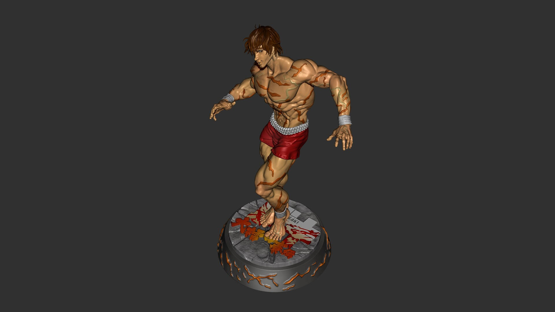 Baki Hanma, red shorts, bloodstains, Full HD Desktop Wallpaper