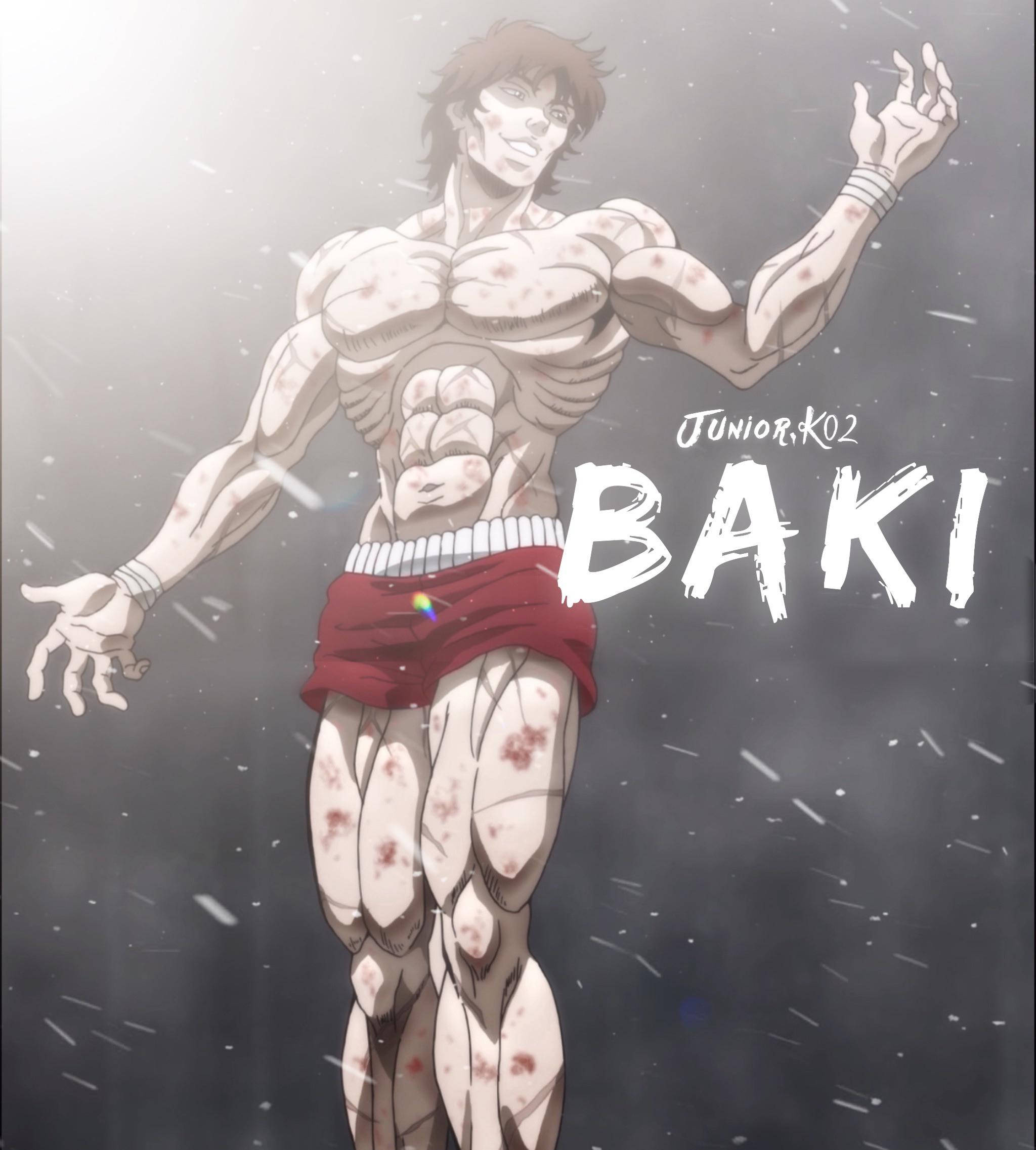 Baki Hanma, muscular anime fighter, bloodied skin, Full HD Phone Wallpaper