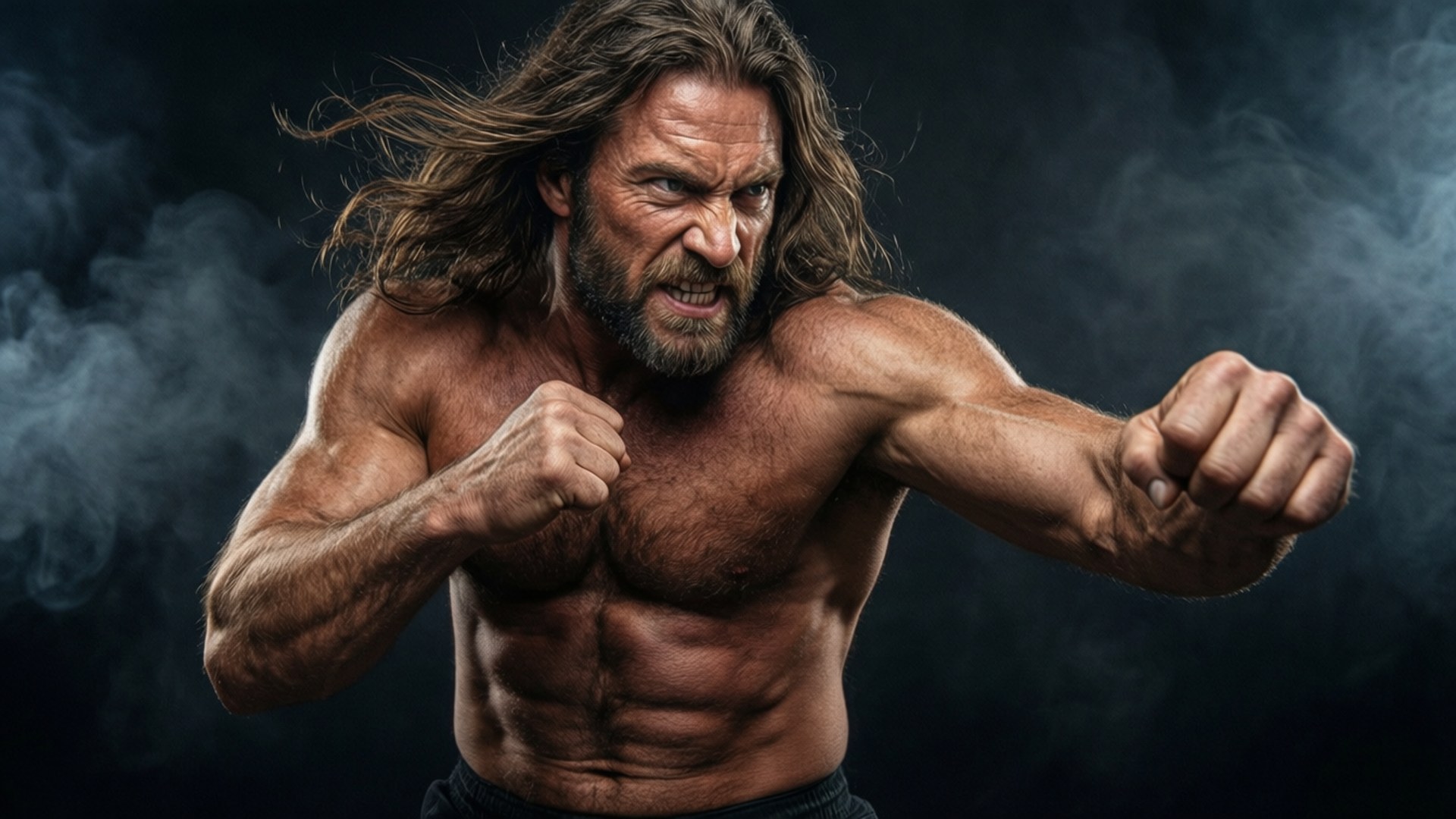 Hector Doyle, Fierce Combat Stance, Baki The Grappler, Full HD Desktop Wallpaper