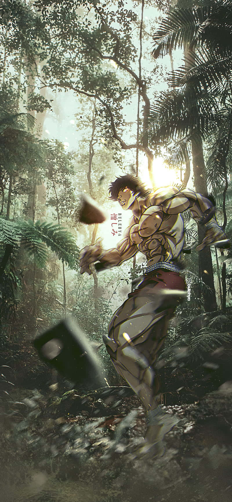 Baki The Grappler, jungle training, golden armor, HD Phone Wallpaper