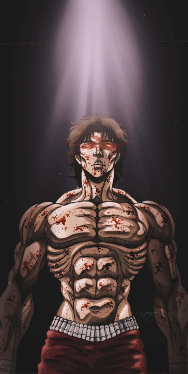 Baki The Grappler, spotlight, blood splattered, HD Phone Wallpaper