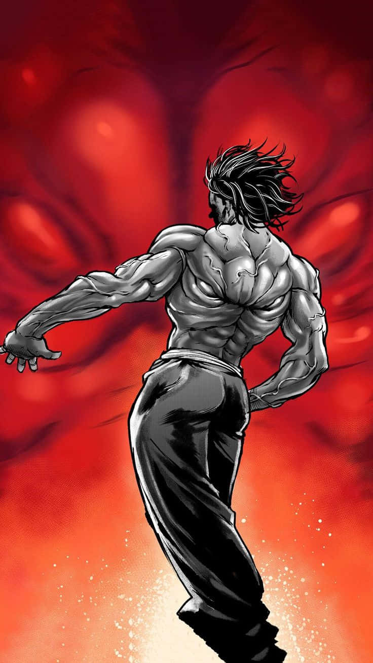 Baki The Grappler, muscular man, wild black hair, HD Phone Wallpaper