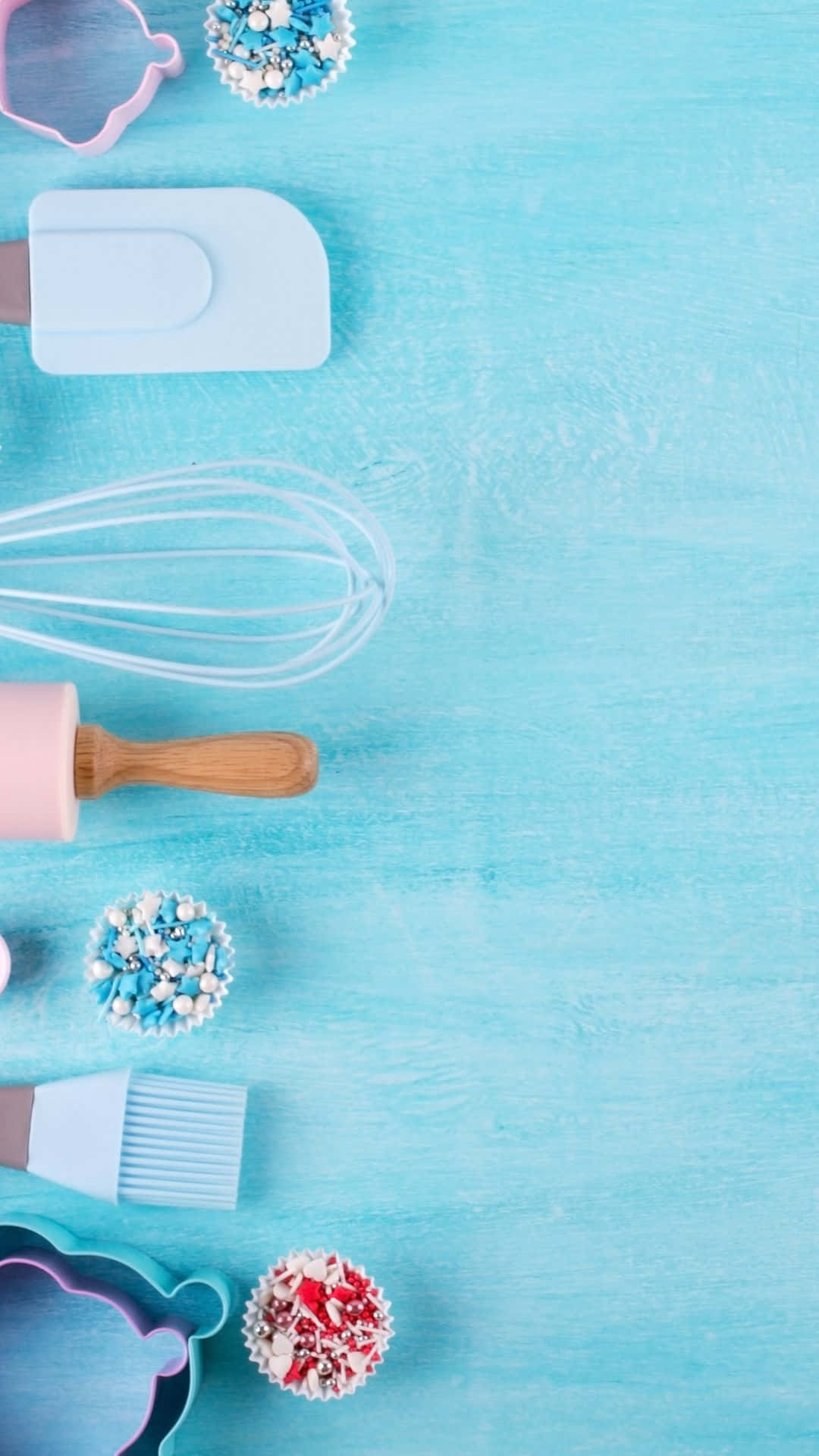 baking iPhone, pastel baking tools, sprinkle cupcakes, Full HD Phone Wallpaper