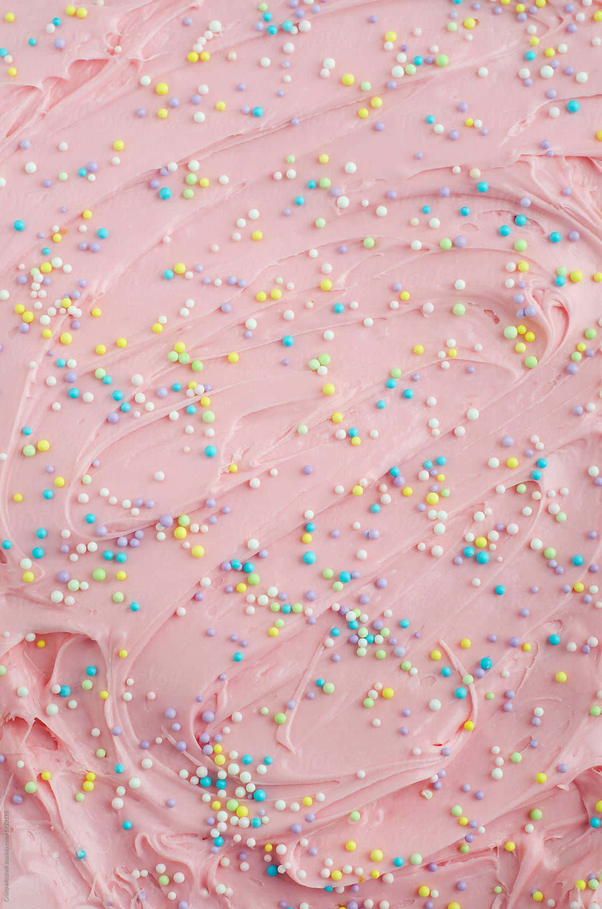 pink frosting, pastel sprinkles, close-up, HD Phone Wallpaper