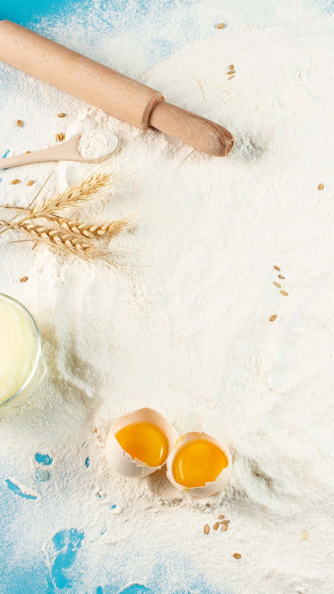 Baking iPhone, cracked eggs yolk, bright yellow, Full HD Phone Wallpaper