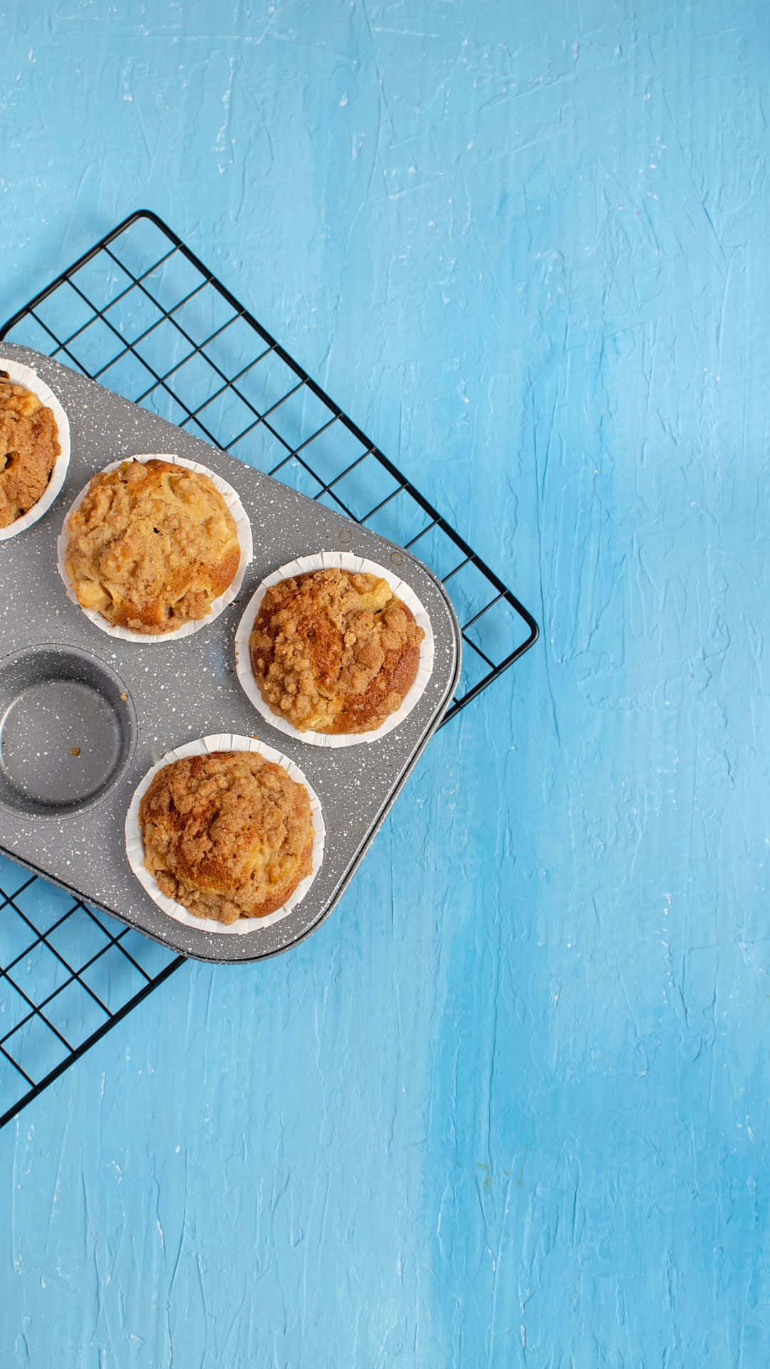 Baking iPhone, golden muffins, crumbly topping, Full HD Phone Wallpaper