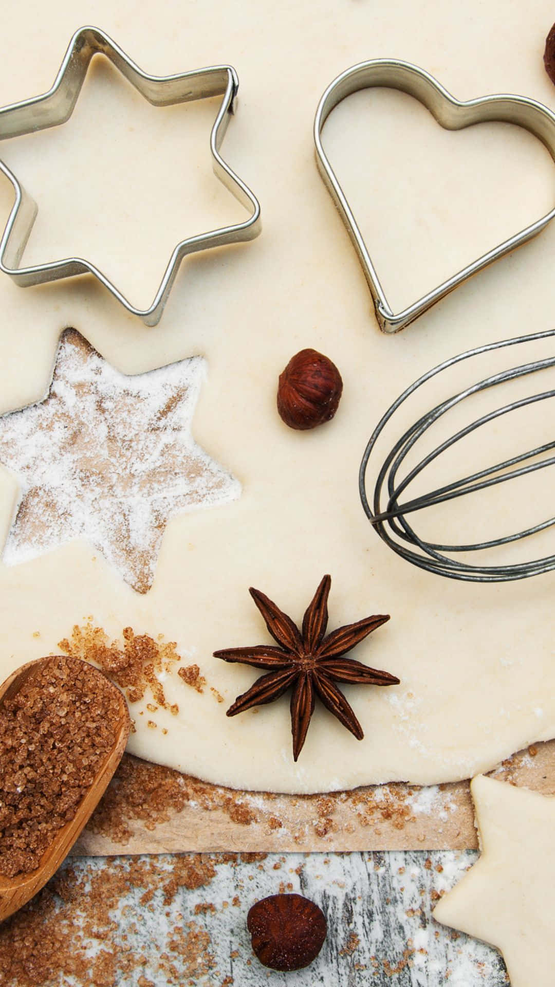 Baking iPhone, flat lay, baking tools, Full HD Phone Wallpaper