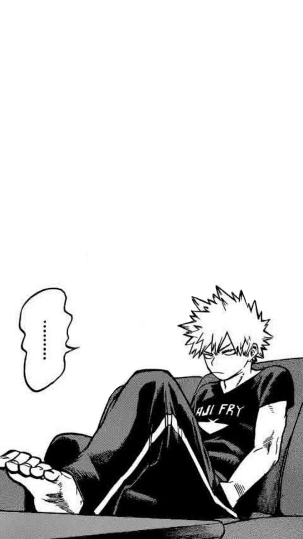 Bakugo Manga, spiky-haired anime boy, black t-shirt, HD Phone Wallpaper