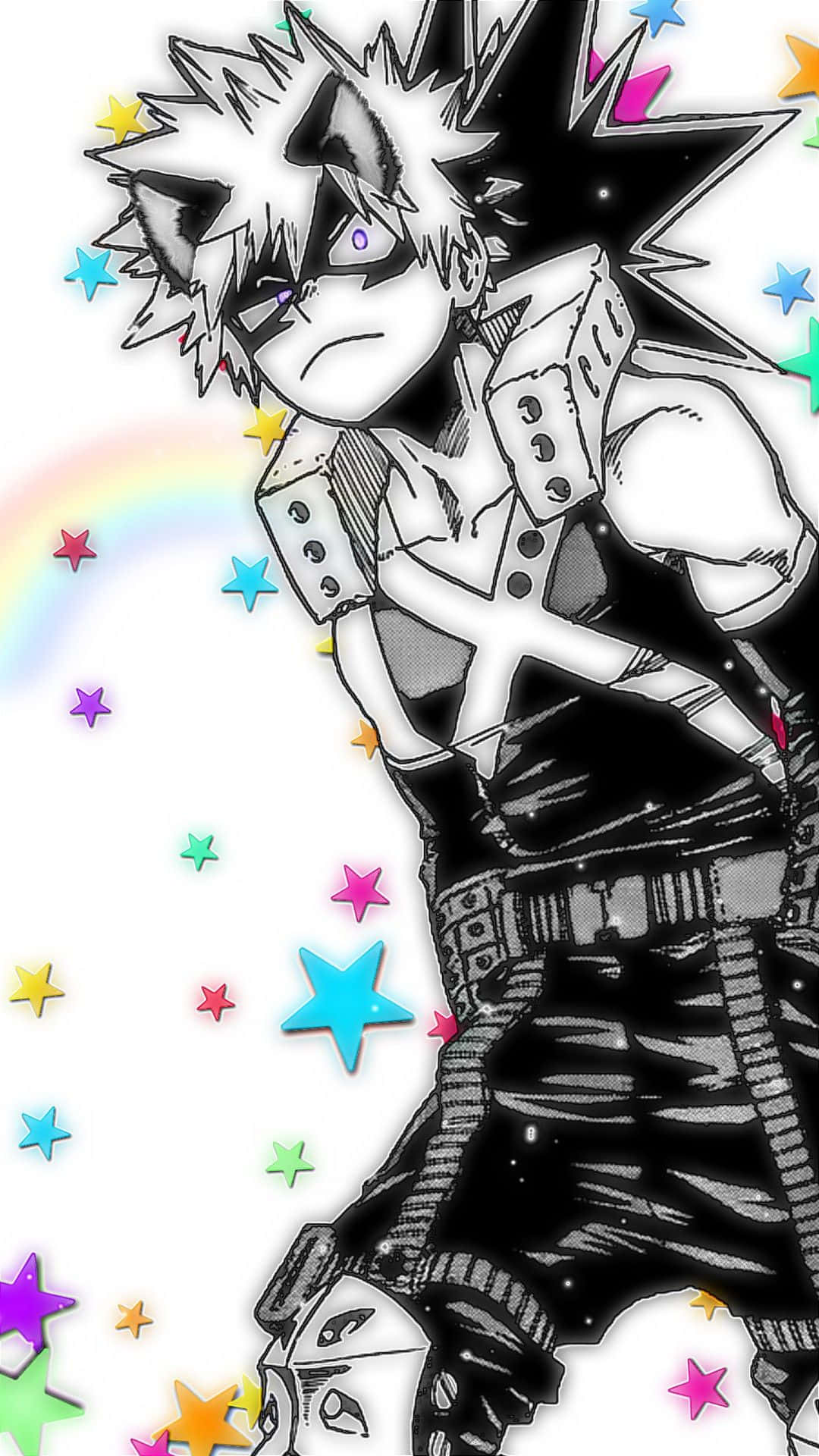 Bakugo Manga, spiky hair, glowing eyes, Full HD Phone Wallpaper