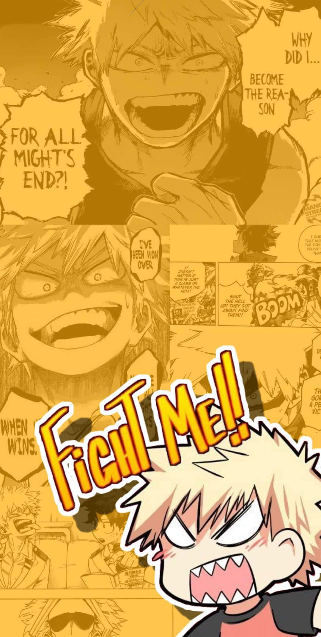 Bakugo Manga, blonde character, FIGHT ME!, Full HD Phone Wallpaper
