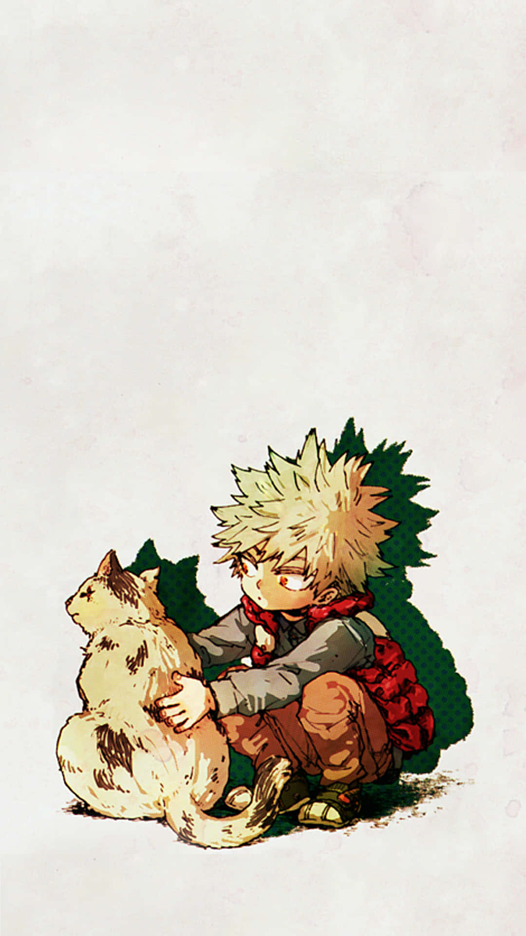 Bakugo Phone, spiky-haired anime boy, red scarf, Full HD Phone Wallpaper