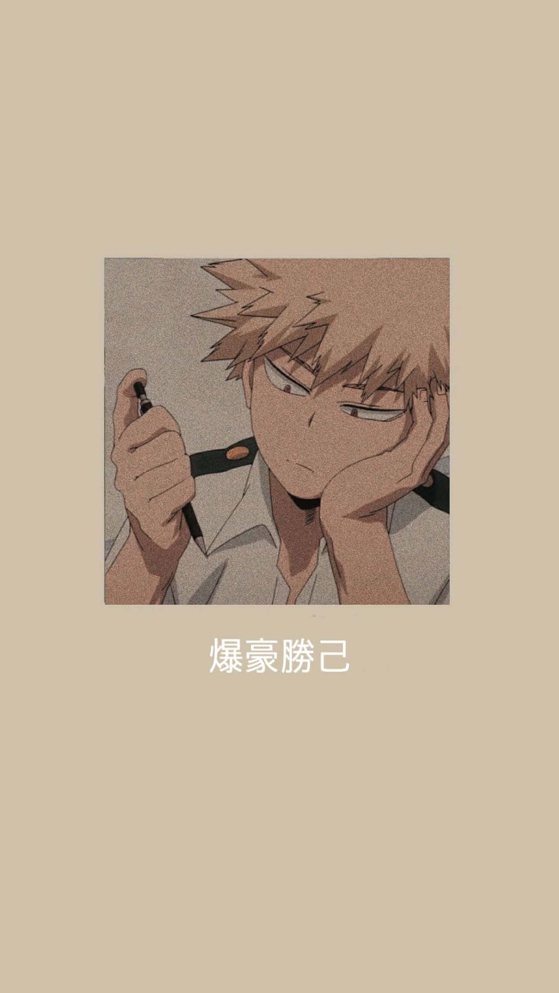 Bakugo, spiky hair, pen, Full HD Phone Wallpaper