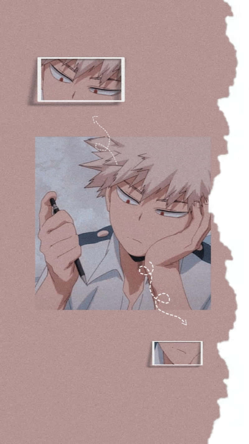 Bakugo Phone, spiky hair, pen, HD Phone Wallpaper