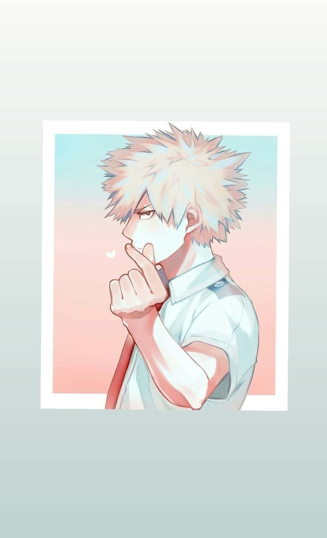 Bakugo Phone, spiky blonde hair, peace sign, HD Phone Wallpaper