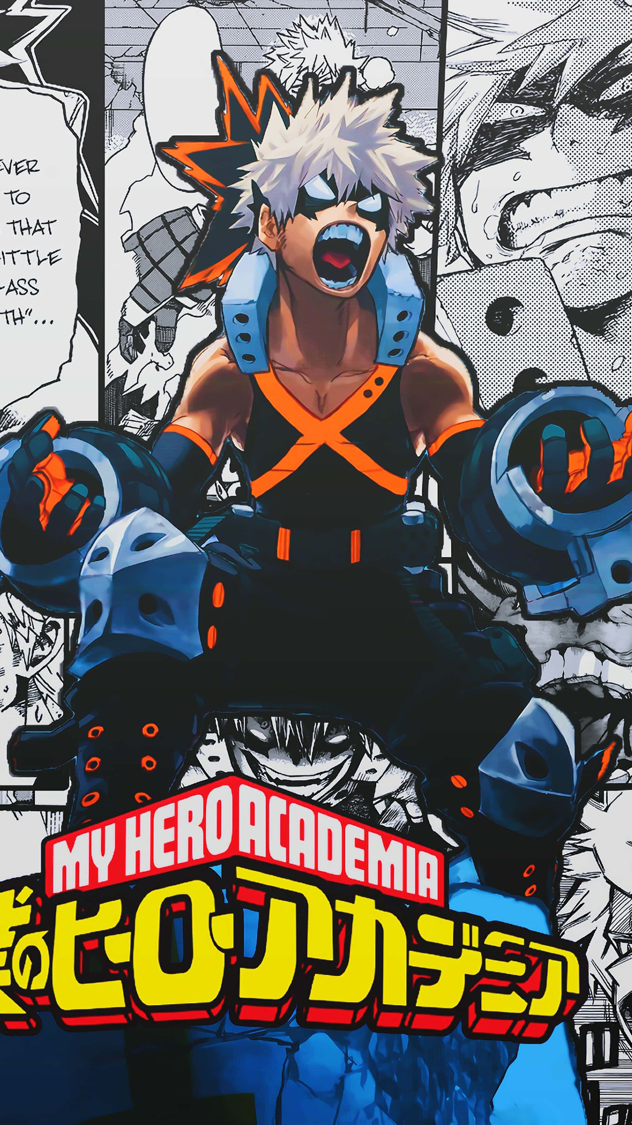 my hero academia, bakugo phone, spiky white hair, 4K Phone Wallpaper