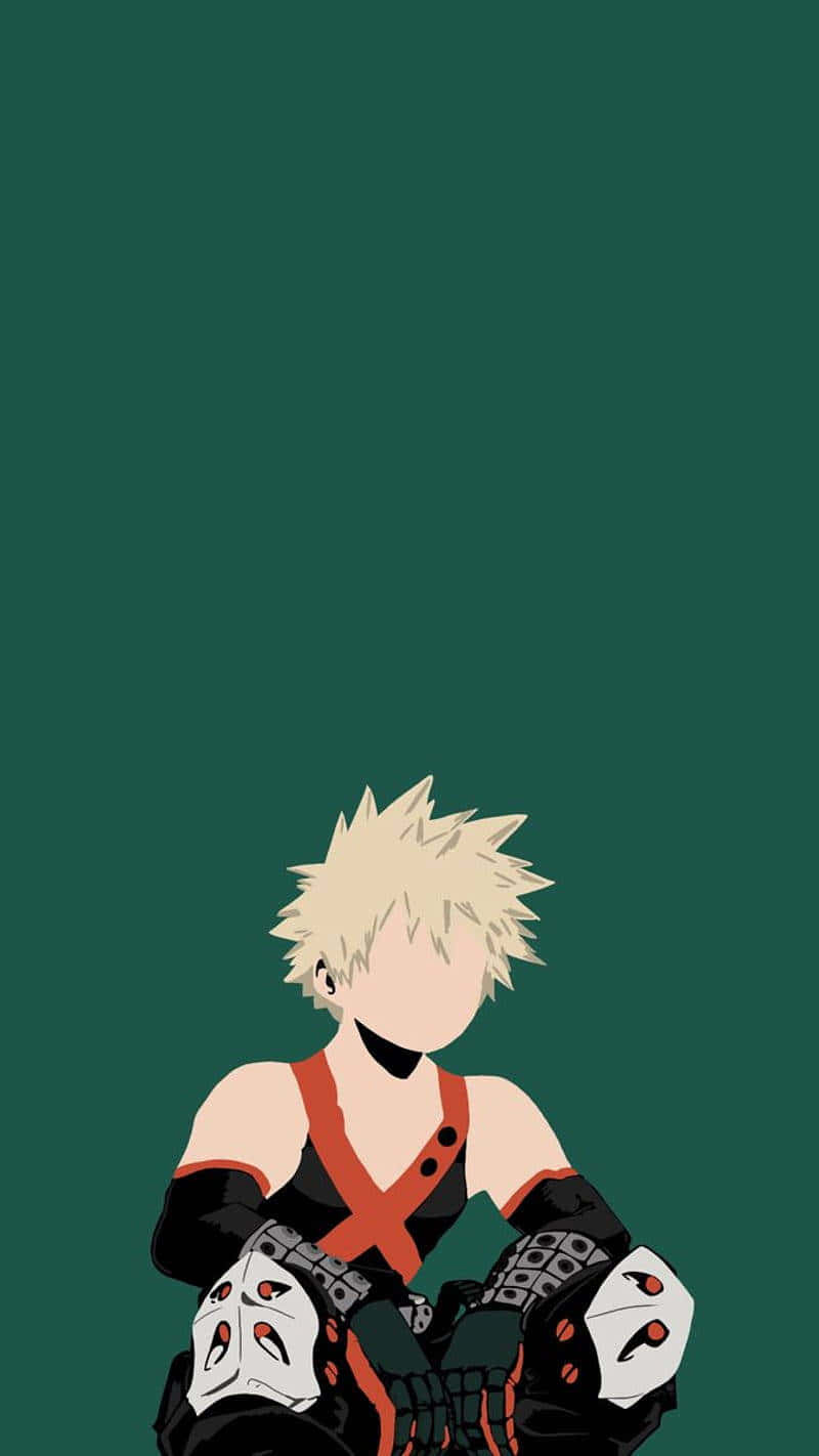 Bakugo Phone, spiky blonde hair, red-black outfit, HD Phone Wallpaper