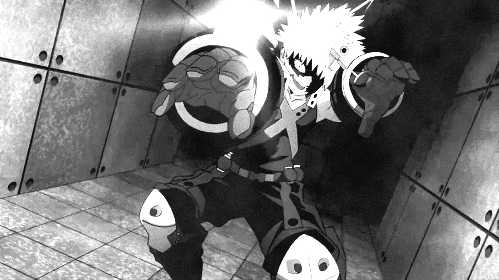 Bakugo, spiky hair, glowing rings, HD Desktop Wallpaper