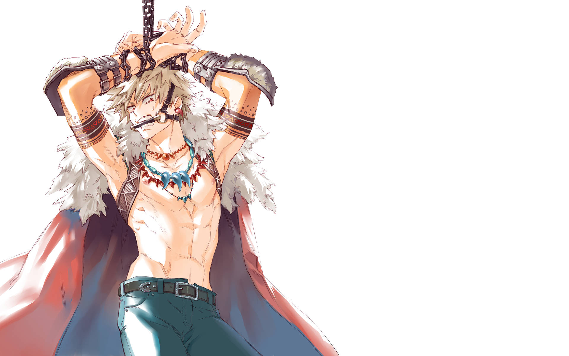 Bakugo, blonde hair, red cape, Full HD Desktop Wallpaper
