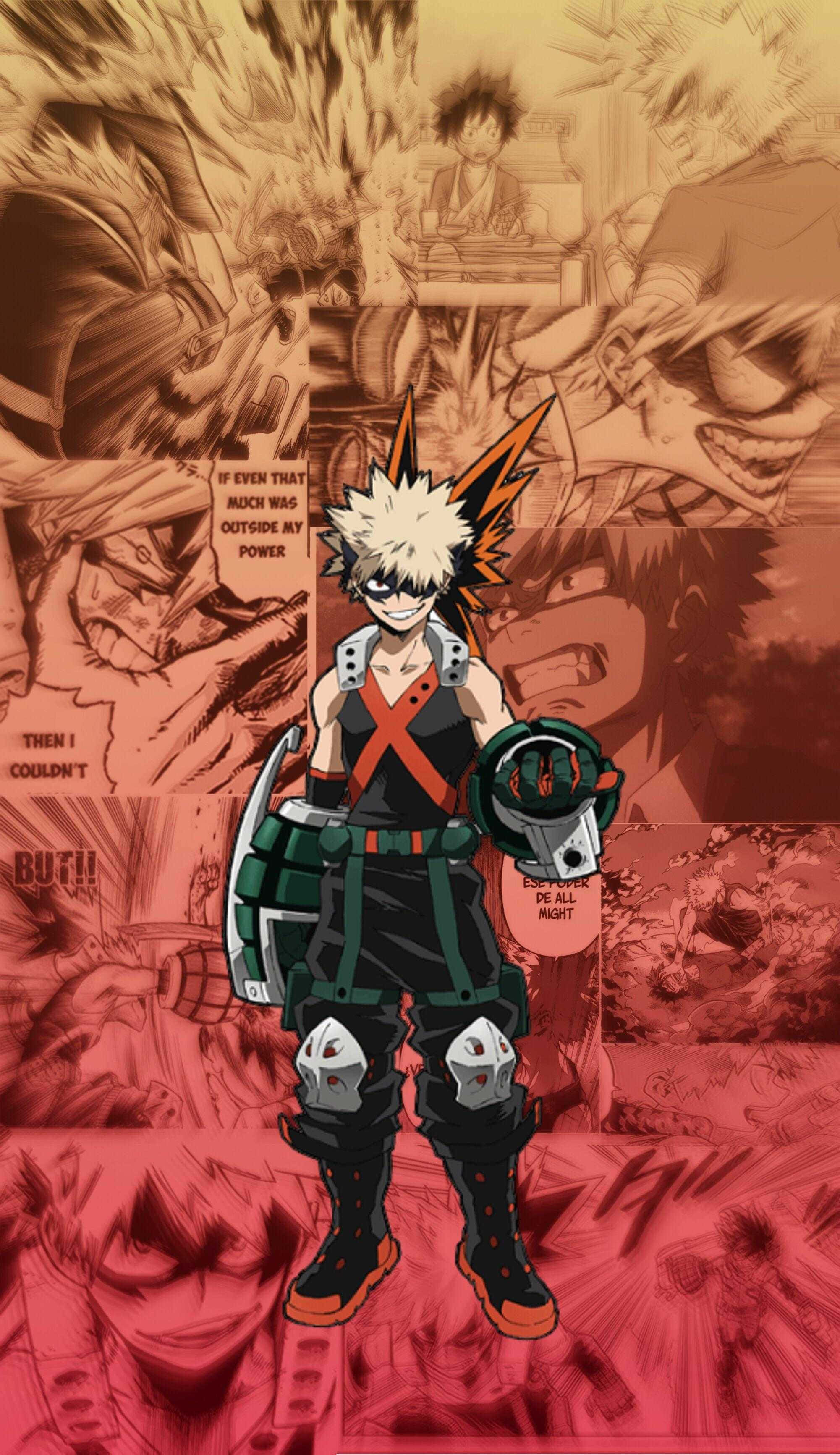 Bakugo, manga, spiky white hair, 2K Phone Wallpaper