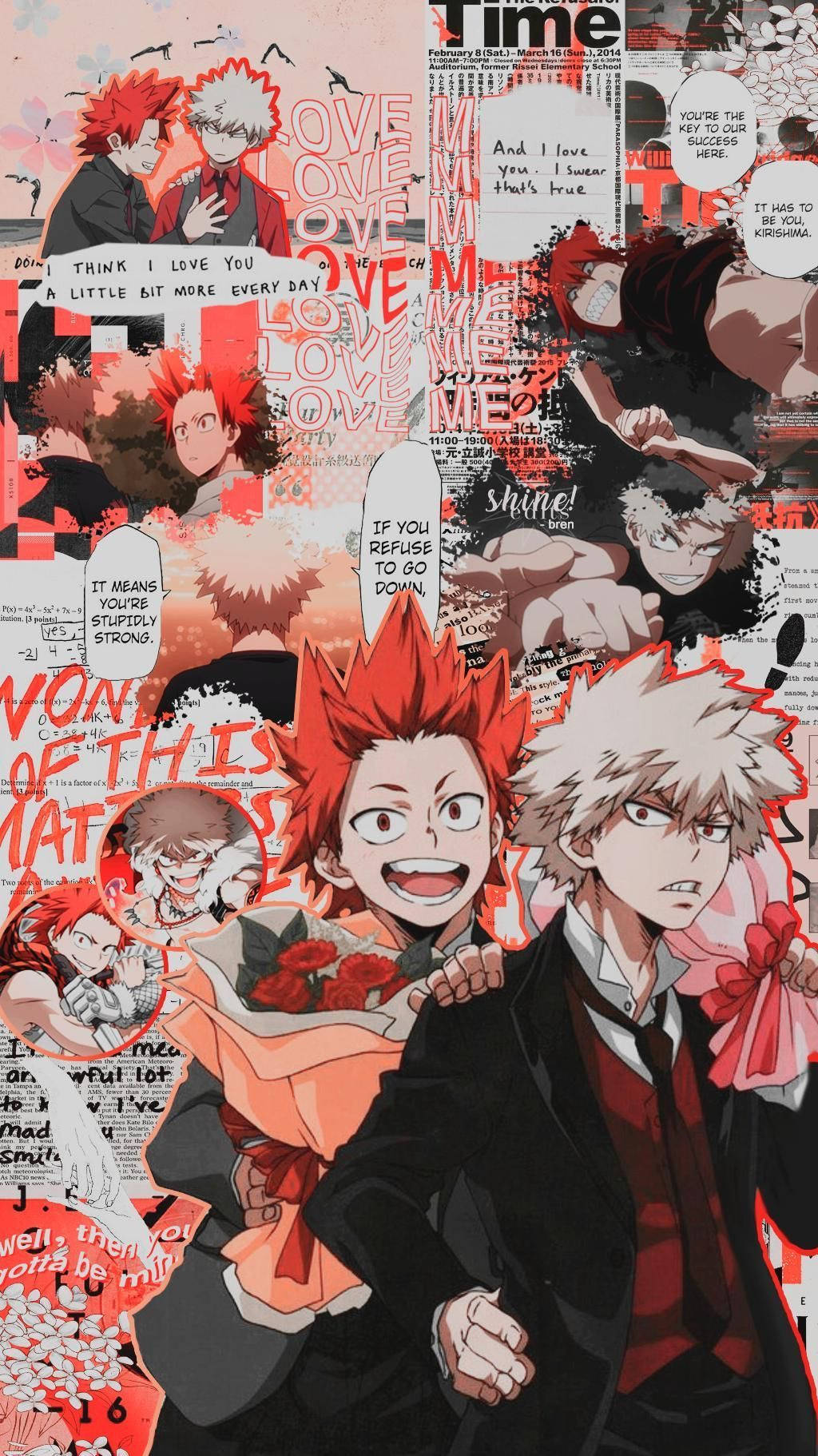 Bakugo, red-haired characters, manga panels, HD Phone Wallpaper