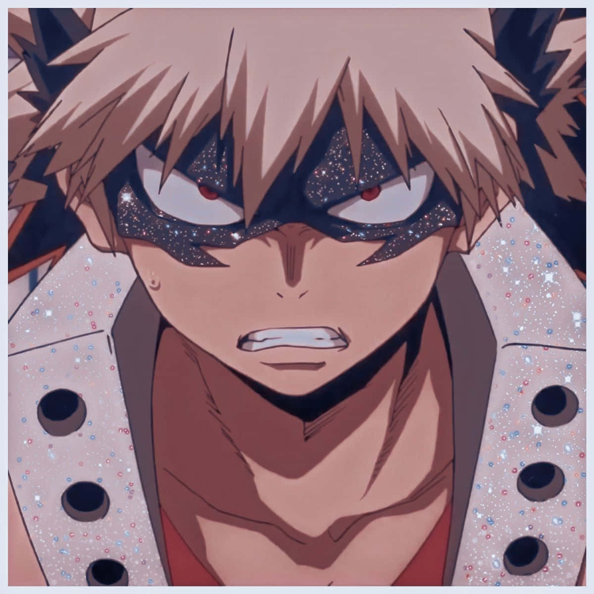 Bakugou, spiky blonde hair, glittery mask, SD Desktop Wallpaper