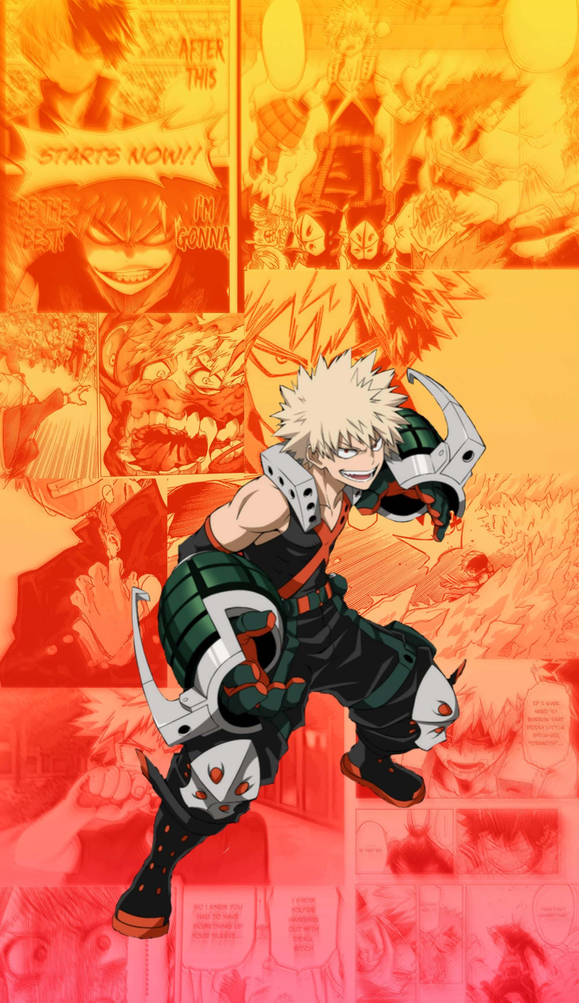 Bakugou, intense expression, attitude, 2K Phone Wallpaper