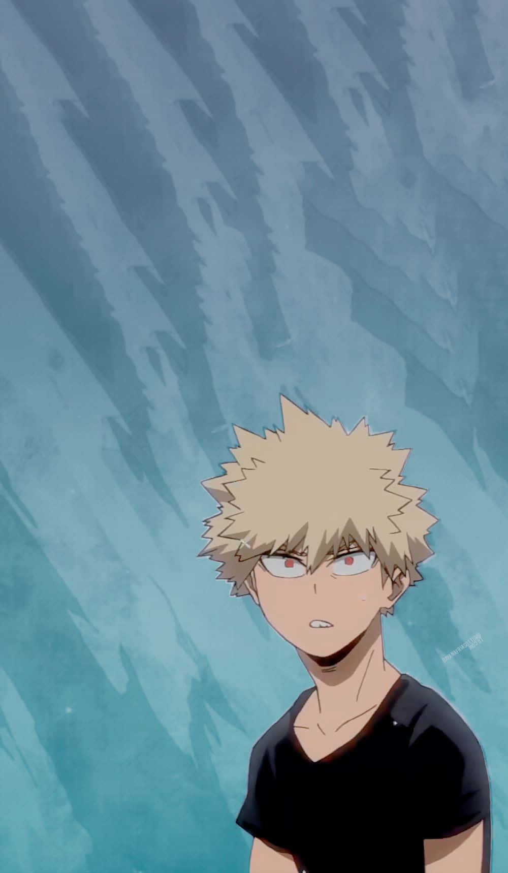 Bakugou Aesthetic, spiky blonde-haired anime boy, black shirt, HD Phone Wallpaper