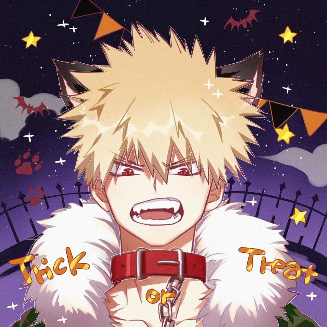 Bakugou, spiky-haired anime boy, fangs, SD Desktop Wallpaper